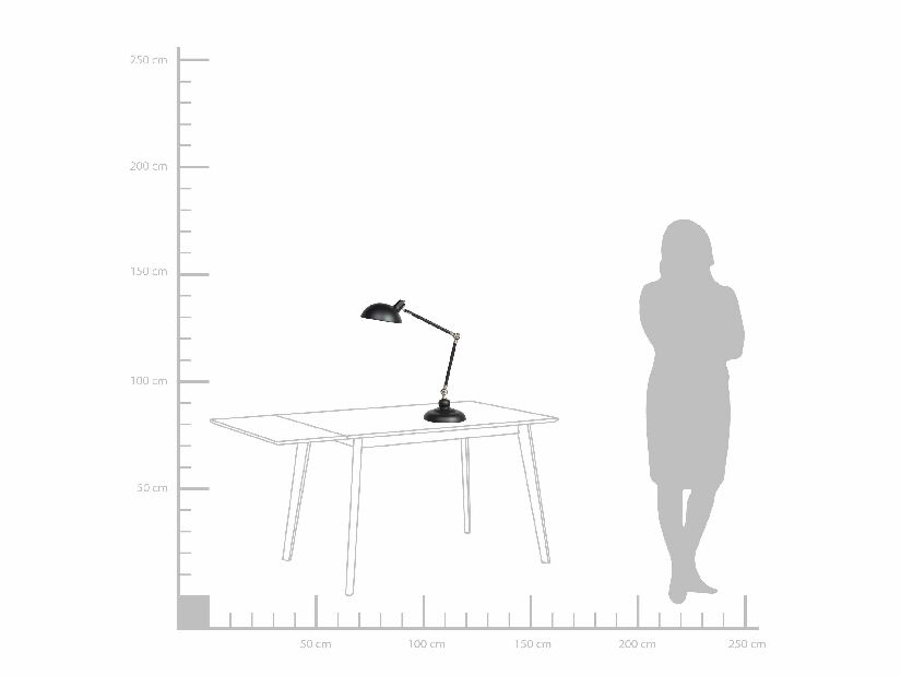 Asztali lámpa Meguon (fekete)