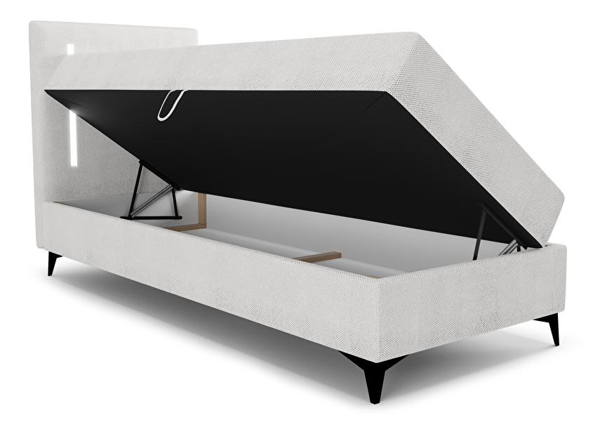 Egyszemélyes ágy 90 cm Ortega Bonell (szürke) (ágyráccsal és tárolóhely nélkül) (LED világítás)