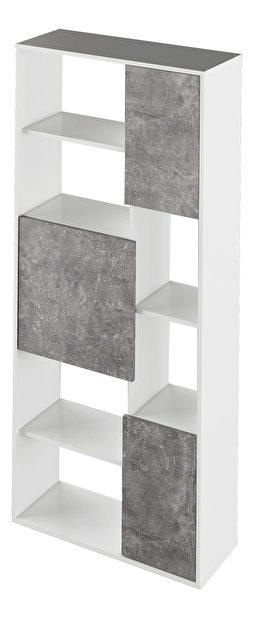 Polcos szekrény Umini (fehér + beton)