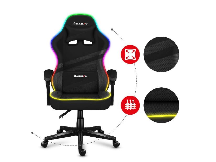 Játék szék Fusion 4.4 (fekete + többszínű) (LED világítással)