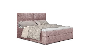 Franciaágy Boxspring 165 cm Alyce (rózsaszín) (matracokkal)