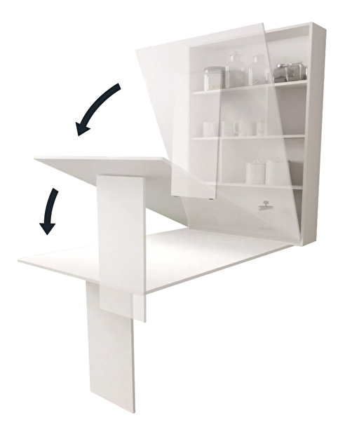 Modern fali asztal Elvana (fehér)