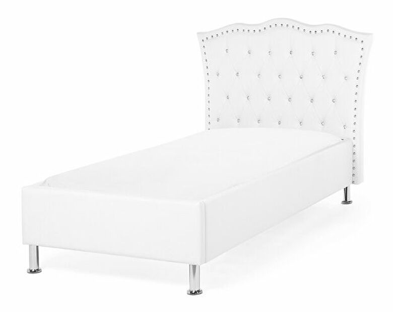Egyszemélyes ágy 90 cm MATH (ágyráccsal) (fehér) *kiárusítás