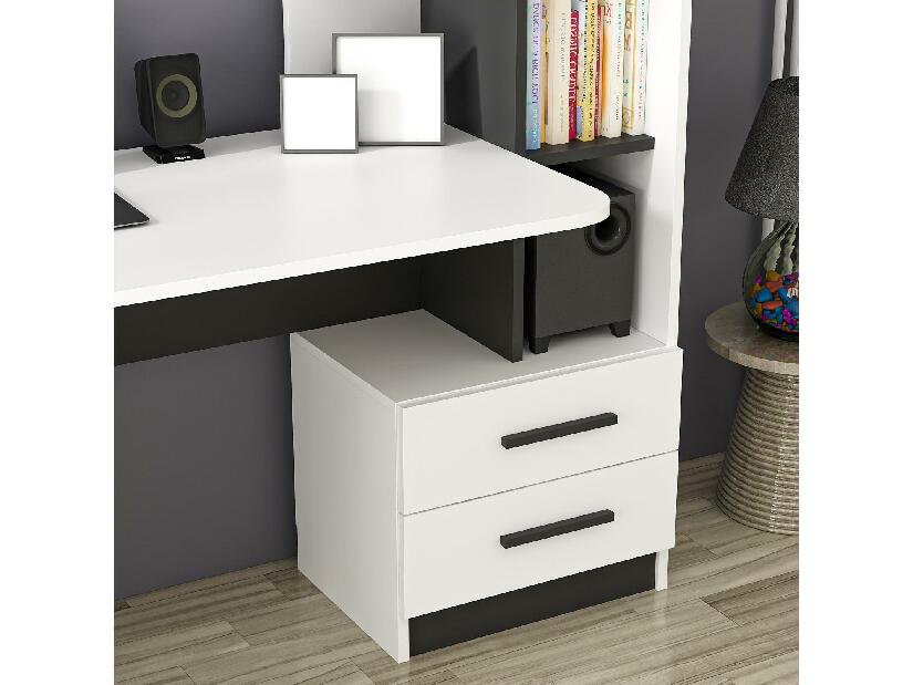 PC asztal Aslan (fehér + fekete)