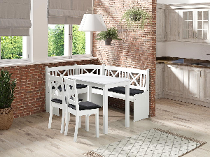 Konyha + asztal székekkel Sandonia 1 (fehér) (amor velvet 4322)