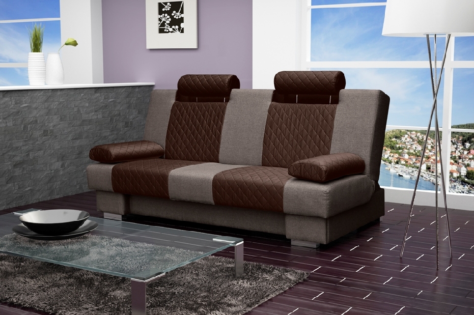 Háromszemélyes kanapé Amete (sötétbarna + szürke)