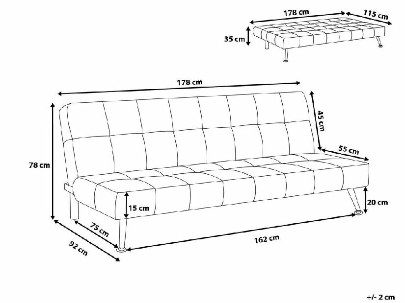Háromszemélyes kanapé Orivesi (világosszürke)