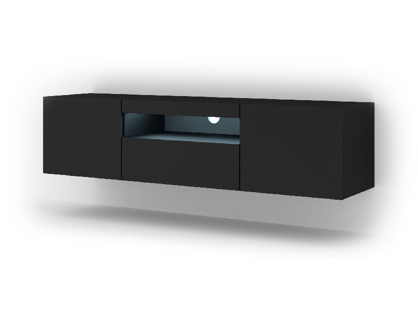 TV aszta/Szekrény Aurinko 150 (matt fekete) (világítással)