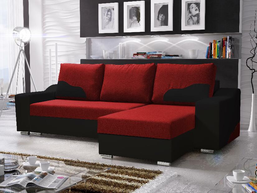 Sarok kanapé Winter (piros + fekete) (J)