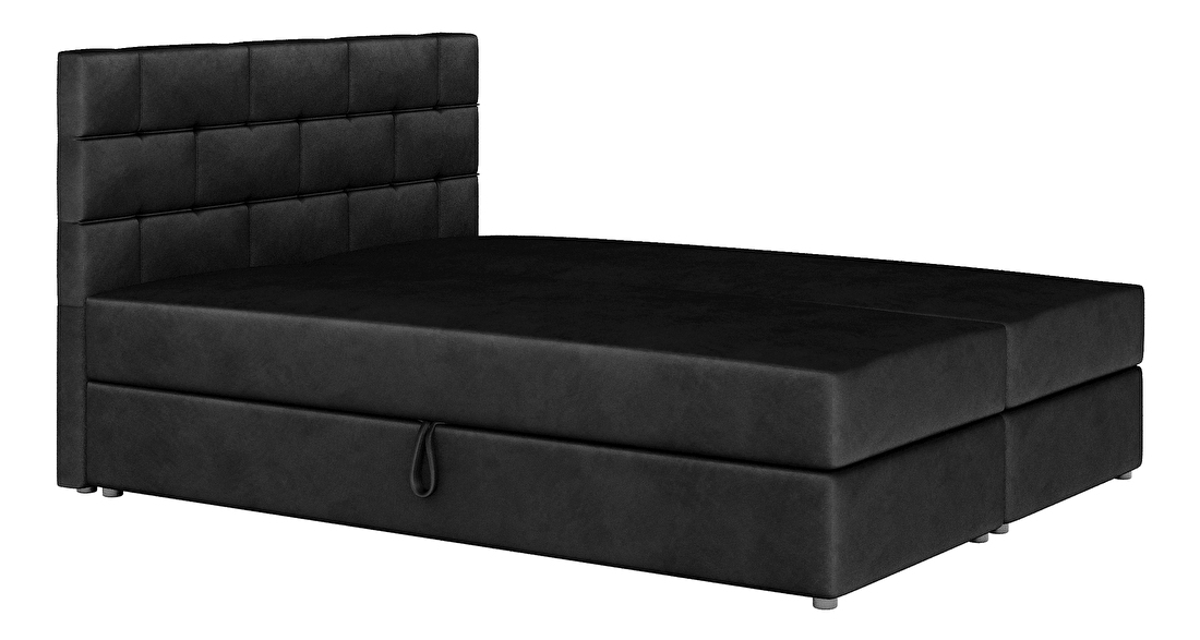 Franciaágy Boxspring 180x200 cm Waller Comfort (fekete) (ágyráccsal és matraccal)
