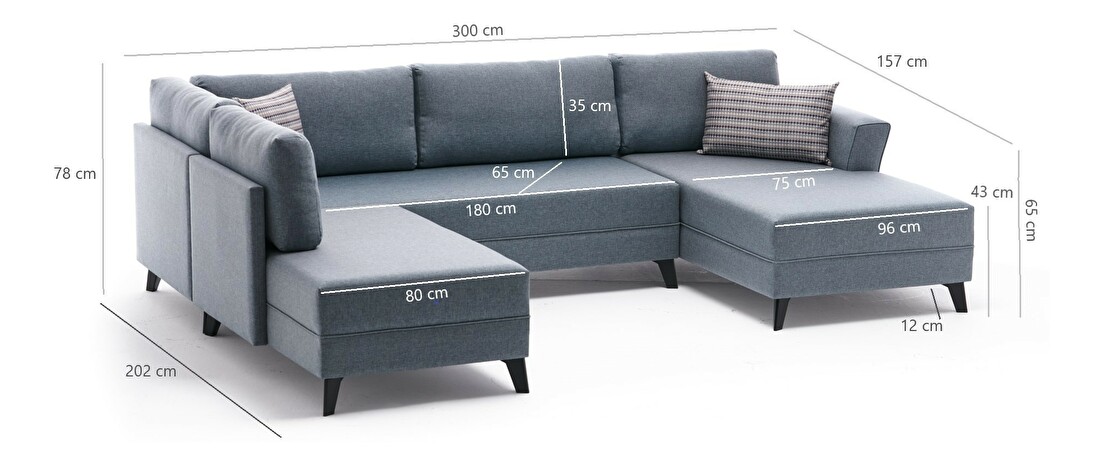 Széthúzható kanapé Belli (kék)