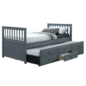 Egyszemélyes ágy 90 cm Ahlan (szürke) (ágyráccsal)