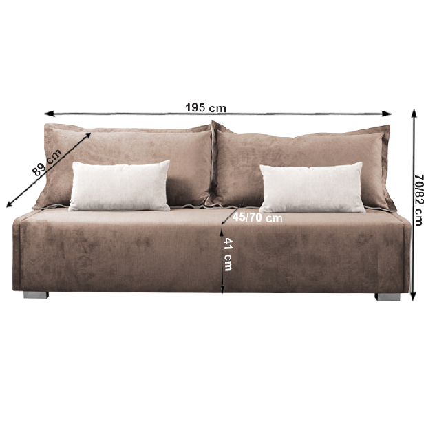 Háromszemélyes kanapé Tabir (barna + világosbarna) 