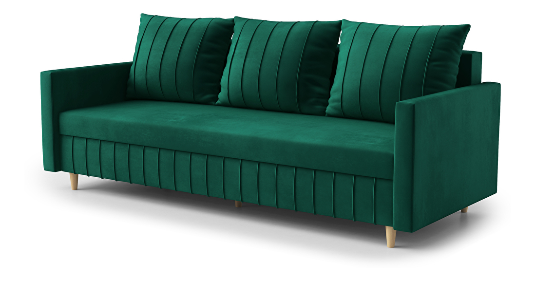 Háromszemélyes kanapé Filomena (sötétzöld)