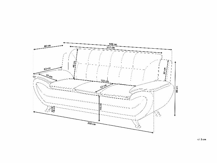 Háromszemélyes kanapé Leyton (szürke)