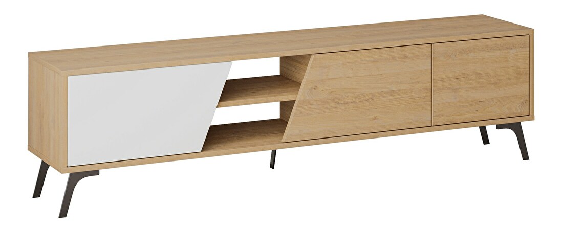 TV asztal/szekrény Fred (tölgy + fehér)