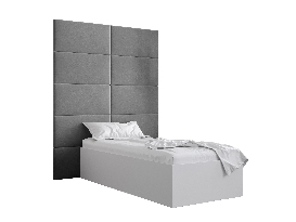 Egyszemélyes ágy 90 cm Brittany 1 (matt fehér + szürke)