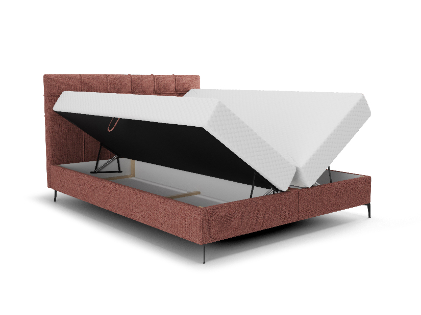 Egyszemélyes ágy 120 cm Infernus Bonell (terakotta) (ágyráccsal, tárolóhellyel)