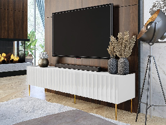 TV szekrény/asztal 180 Briamo (fehér + fényes fehér)