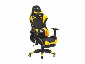 Irodai szék VITTORE (szintetikus bőr) (fekete + sárga)