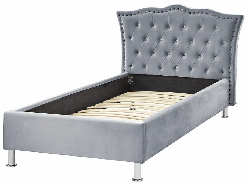 Egyszemélyes ágy 200 x 90 cm Metty (szürke) (ágyráccsal)