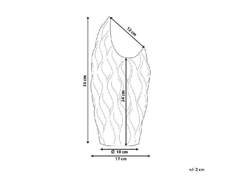 Váza HARDALES 35 cm (üveglaminált) (ezüst)