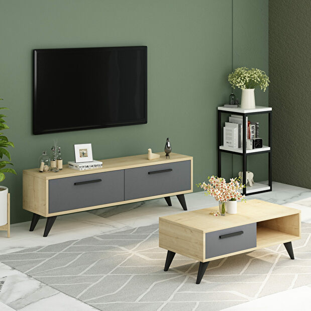TV asztal/szekrény Mesa (zafír + antracit)