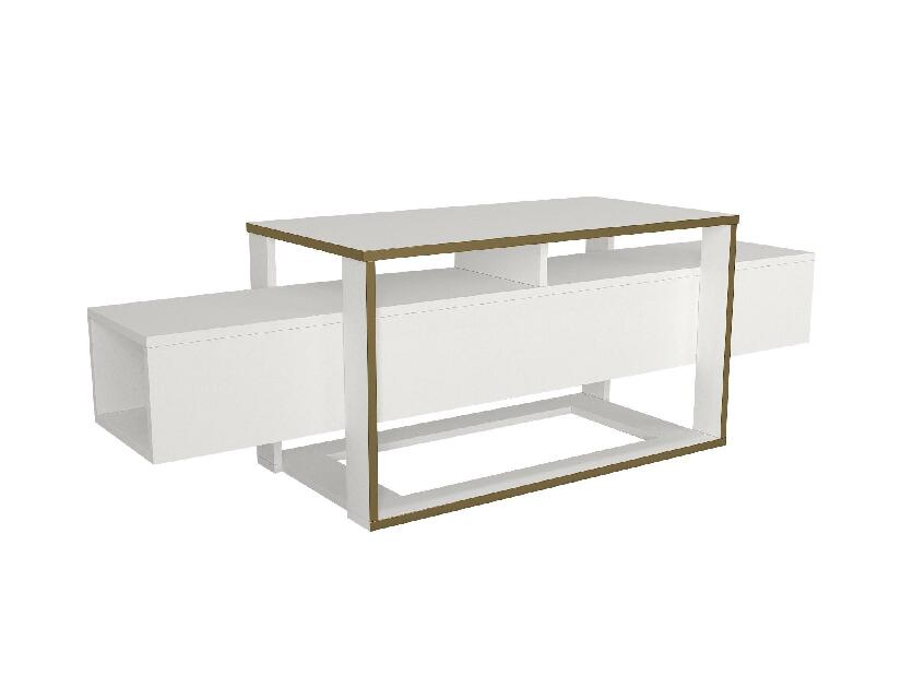 TV asztal/szekrény Biano (fehér + arany)