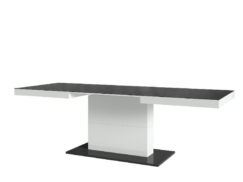 Étkezőasztal Tashia Typ 81 (6 és 8 fő részére) (fekete + magasfényű fehér)