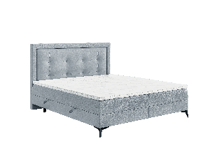 Egyszemélyes ágy Boxspring 120 cm Hygga (világoskék) (matraccal és tárolóhellyel)