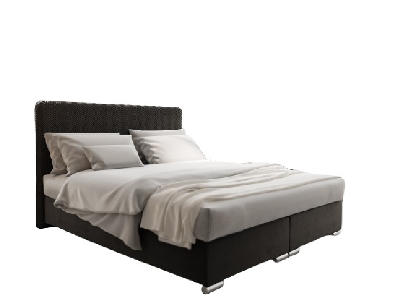 Franciaágy 180 cm Boxspring Penarth Comfort (fekete) (ágyráccsal, matraccal és tárolóhellyel)