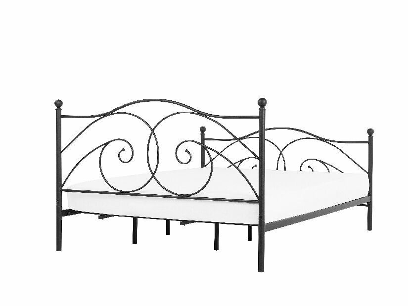 Franciaágy 180 cm DIROU (ágyráccsal) (fekete) *kiárusítás