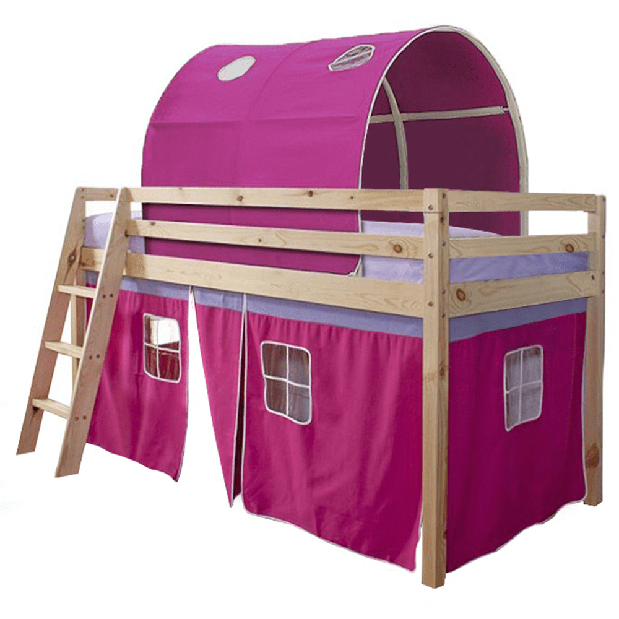 Emeletes ágy 90 cm Indigo (rózsaszín) (ágyráccsal) *kiárusítás