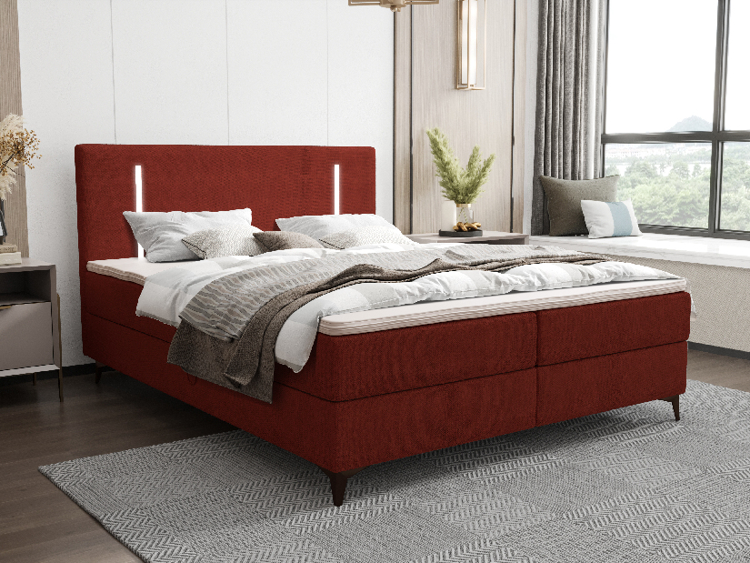 Egyszemélyes ágy 120 cm Ortega Comfort (sötétszürke) (ágyráccsal és matraccal, és tárolóhellyel) (LED világítással)