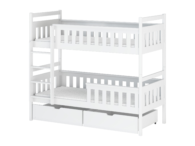 Gyerekágy 90 x 190 cm Tommy (ágyráccsal és tárolóhellyel) (fehér)