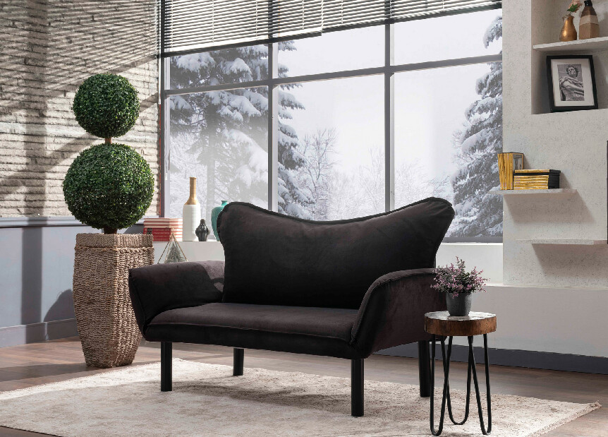 Széthúzható kétszemélyes kanapé Chatty (fekete)