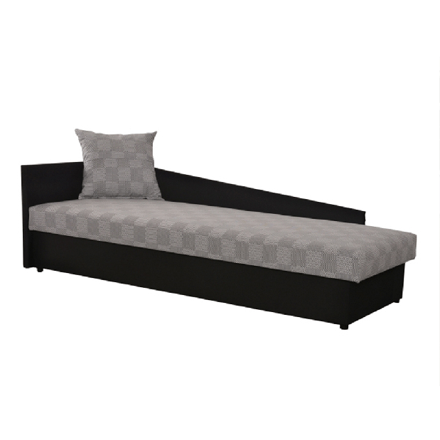 Egyszemélyes ágy (dívány) 80 cm Jeannine (szürke + fekete) (tárhellyel) (B) *kiárusítás