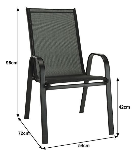 Kerti szék (3 db.) Morel (fekete) *kiárusítás