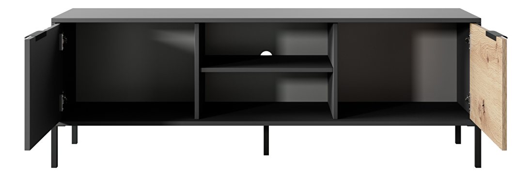 TV asztal/szekrény Rastafa 153 2D (artisan tölgy + fekete)