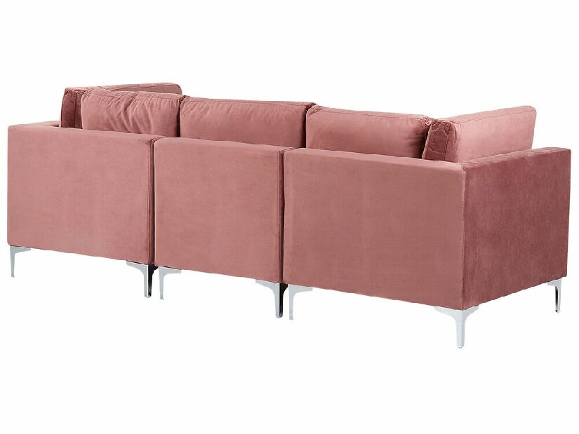 Háromszemélyes kanapé zsámollyal Eldridge (rózsaszín)