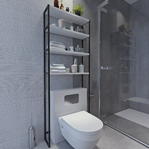 Fürdőszoba szekrény Salzburg (fehér + fekete)