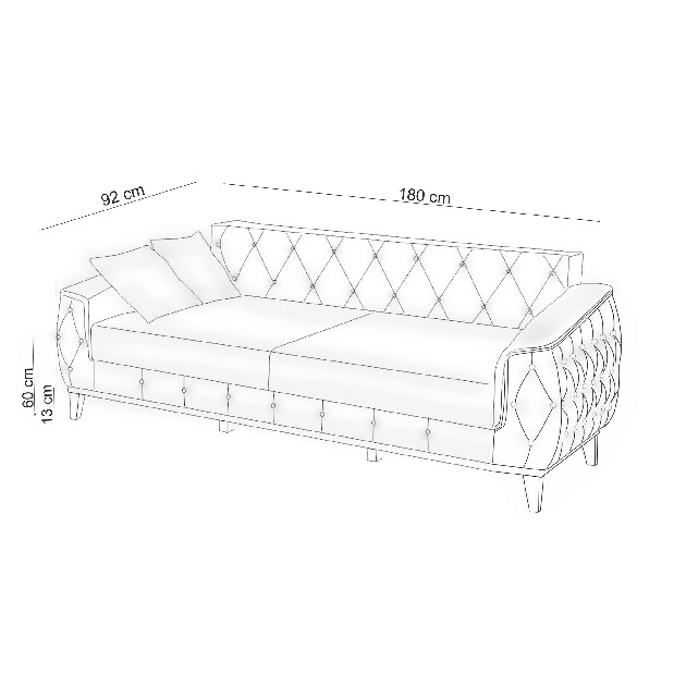 Háromszemélyes kanapé Mimi (krém)