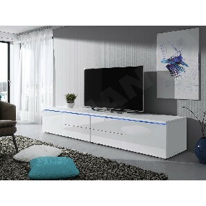 TV asztal Coral Mirjan XI Double (fehér + fényes fehér)