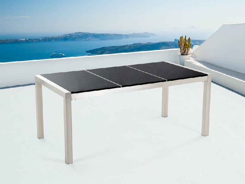 Kerti asztal Grosso 180 (fekete) (természetes kő)