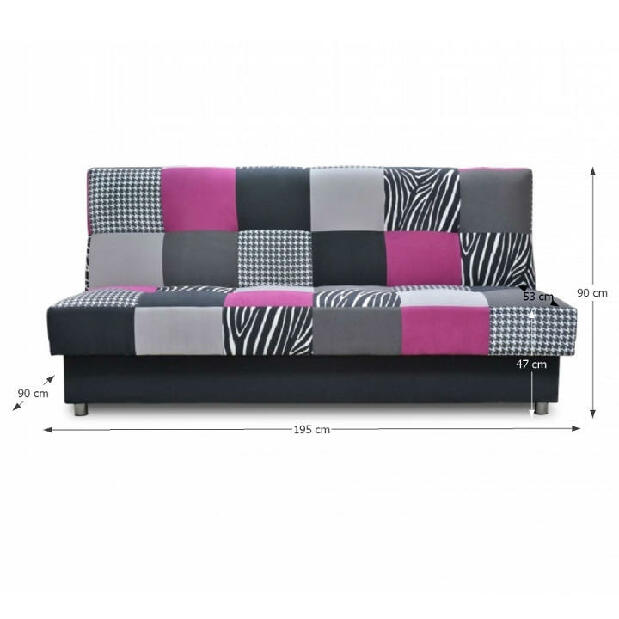 Háromszemélyes kanapé Ardress rózsaszín