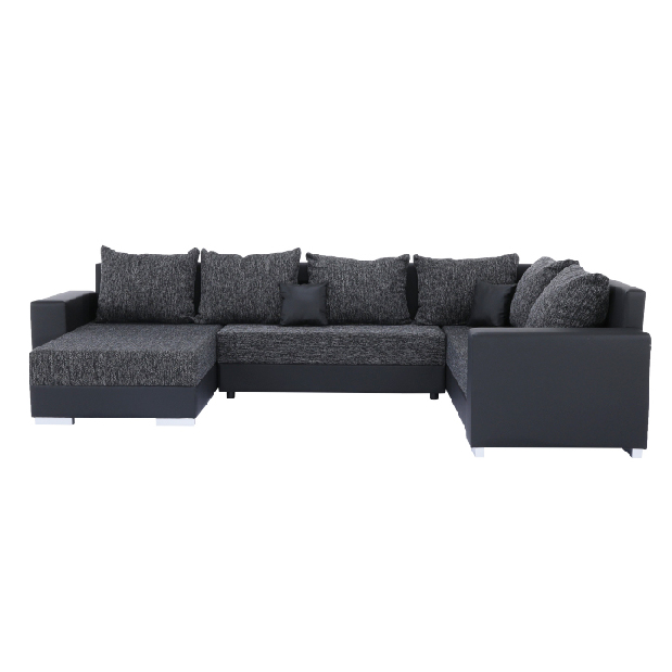 U-alakú sarok kanapé Sergio fekete + sötétszürke (J)