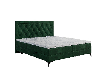 Egyszemélyes ágy Boxspring 120 cm Dustin (sötétzöld) (matraccal és tárolóhellyel)