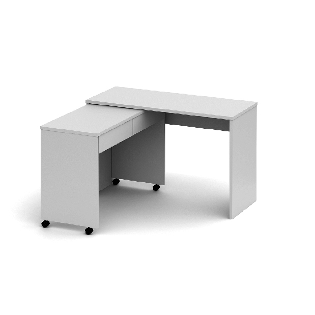 Széthúzható számítógépasztal Perto New fehér