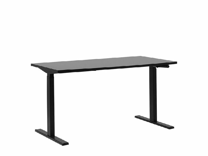 Íróasztal UPPER II (160 x 72 cm) (MDF) (fekete) (manuálisan beállítható)