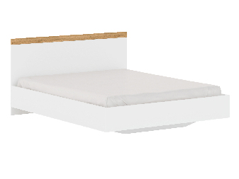 Franciaágy 160 cm Vina (fehér + wotan tölgy) (matrac és ágyrács nélkül)